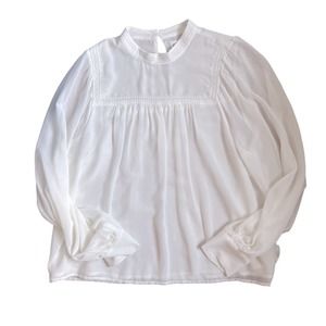 Gap | White Sheer Boho Eyelet Embroidery Blouse Top size L